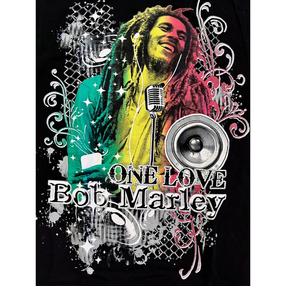 Bob Marley One Love Graphic T-Shirt Mens Large Pro Power Super Heavy Cotton - Picture 2 of 8
